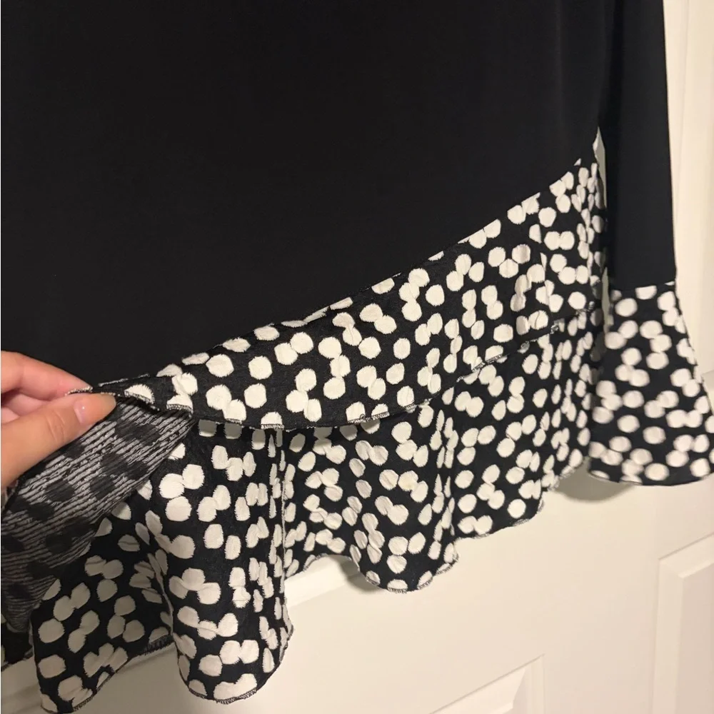 Black and White Polka Dot Cowl Neck Top - Picture 5 of 6